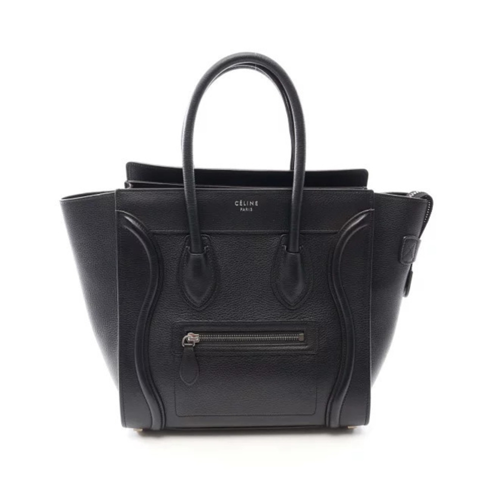 Celine Luggage Tote Shopper Tote Bag Leather Black